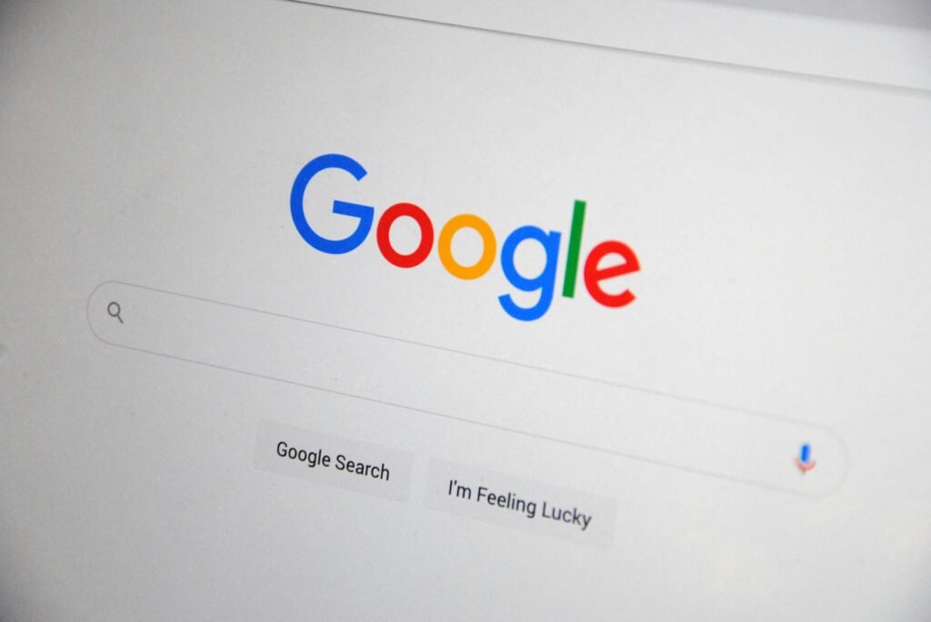 Nahaufnahme der Google Suchleiste in einem Browser